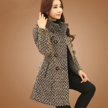 Load image into Gallery viewer, Slim Long Tweed Woolen Coat Women
