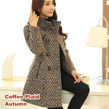 Load image into Gallery viewer, Slim Long Tweed Woolen Coat Women
