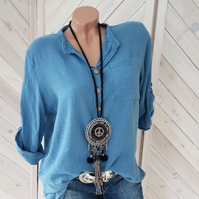 V Neck Loose Shirts